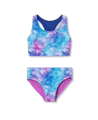 Girls Chlorine Resistant Reversible Sporty Bikini Swimsuit Set