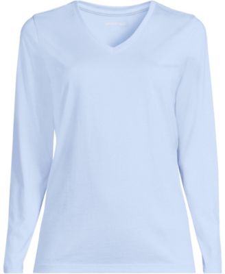 Plus Size Supima Cotton Long Sleeve V-Neck T-Shirt