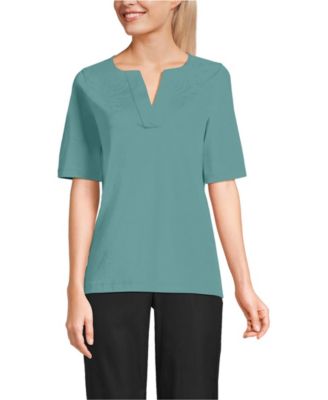 Women's Supima Jersey Half Sleeve Splitneck Shirt