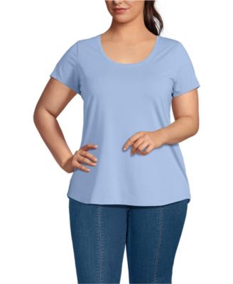 Plus Size Short Sleeve Lightweight Jersey Scoop Neck T-shirt