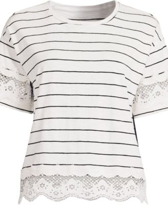 Women's Short Sleeve Slub Jersey Cutwork T-Shirt