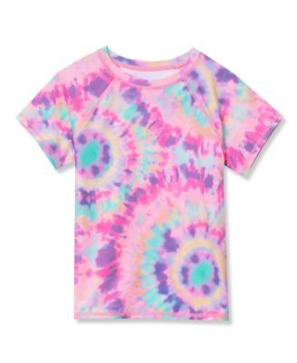 Big Girls Plus Chlorine Resistant Short Sleeve Crew Neck Swim Rash Guard