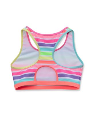 Girls Chlorine Resistant Contrast Racer Back Bikini Top