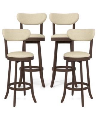 30.5'' Bar Height Chairs Set of 4 Swivel High Barstool w/ Padded Seat and Backrest