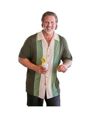 Tall Short-Sleeve Colorblock Rayon Shirt