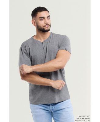 X RAY Big & Tall Basic Henley Neck Short Sleeve T-Shirt