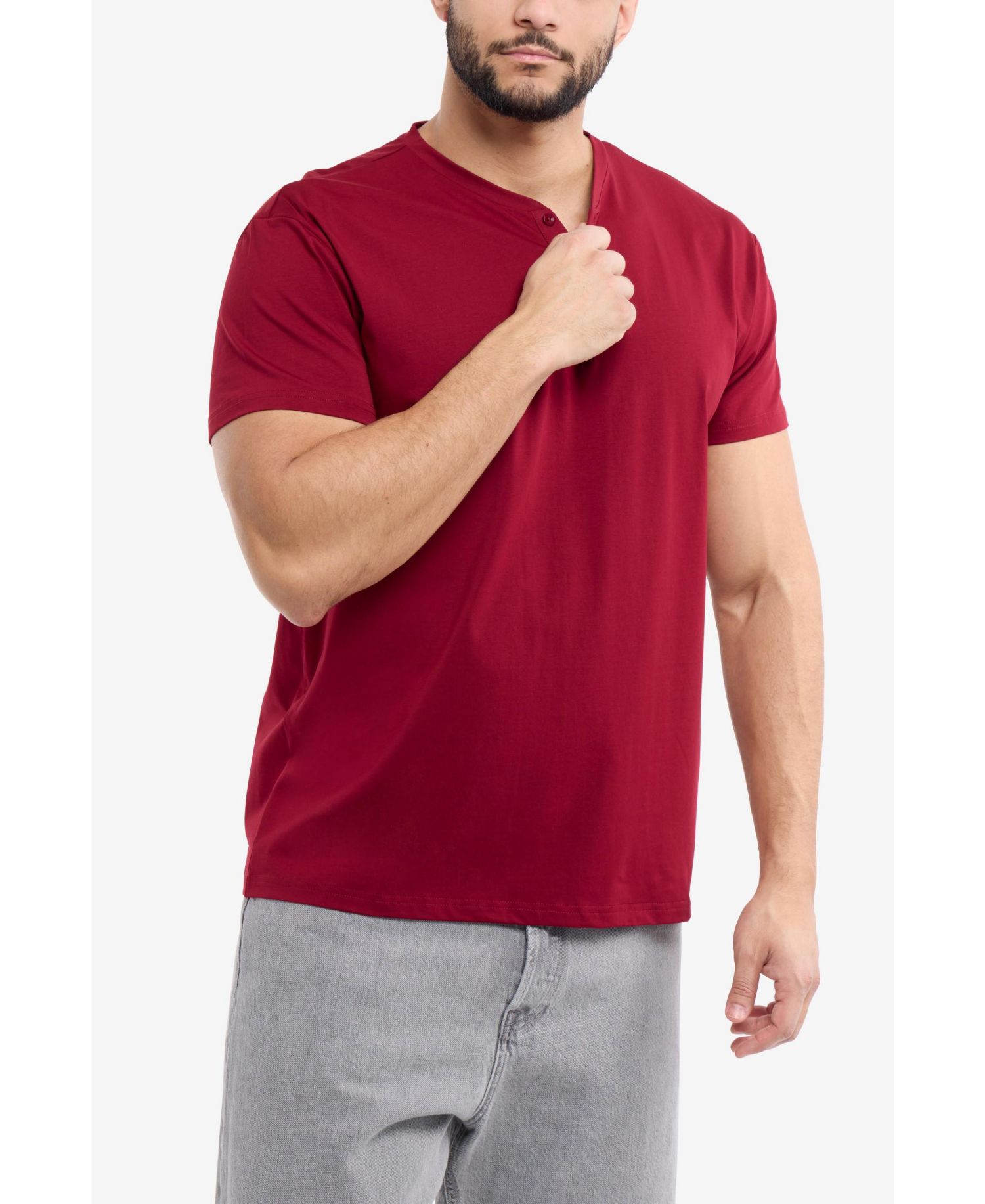 Big & Tall Basic Henley Neck Short Sleeve T-Shirt