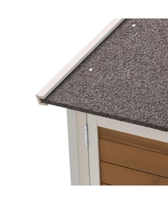 Zeus and Ruta Wooden Insulated Cat House Elevated Winter Shelter With Large Platform Waterproof Outdoor Condo