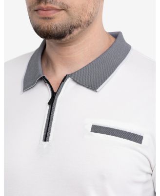 X RAY Men's XRAY Short Sleeve Zip-Neck Polo