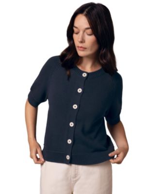 Women's Short Sleeve Knitted Cardigan