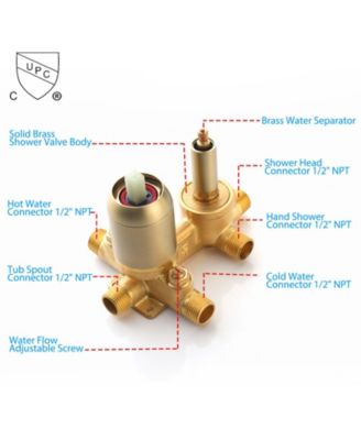 Brushed Luxury Shower System, Rain Shower Head and Handheld Combo, Wall Mounted with Valve