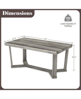 Coffee Table with Rubber Wood Cross Shaped Base