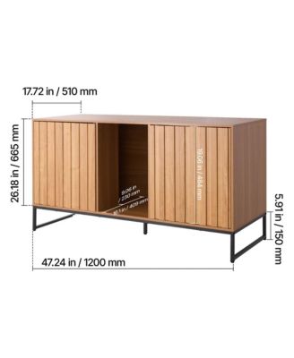 47.2" Hidden Cat Litter Box Enclosure Furniture with Scratch Pad and Storage, Waterproof End Table, Fits Most Litter Boxes