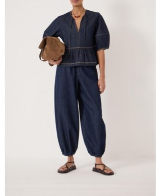 Women's Betty Barrel Sleeve Denim Top