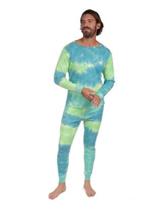 Men's Matching Family Two Piece Cotton Long Sleeve Tie Dye Pajamas