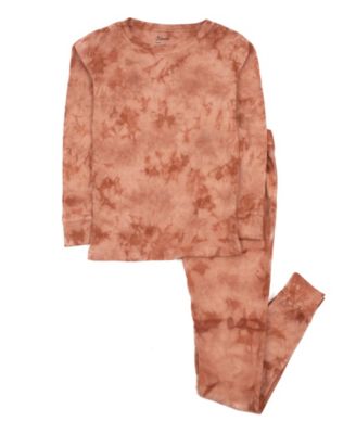 Kids Matching Family Two Piece Cotton Long Sleeve Tie Dye Pajamas.