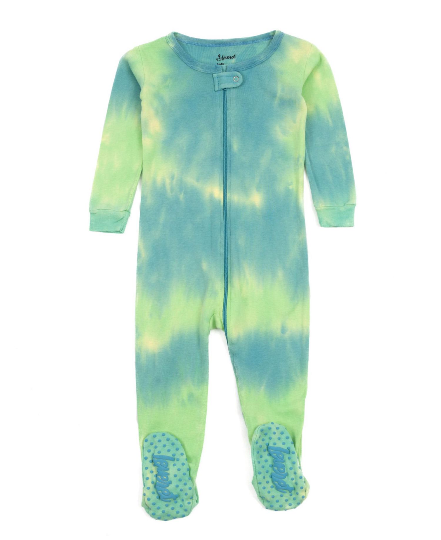 Toddler Matching Family One Piece Footed Cotton Long Sleeve Tie Dye Pajamas.