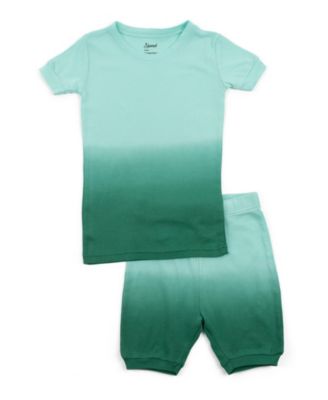 Toddler Matching Family Two Piece Cotton Short Sleeve Shirt and Shorts Tie Dye Pajamas.
