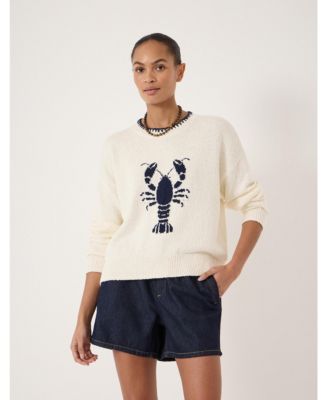 Women's Hallie Crew Neck Lobster Graphic Sweater