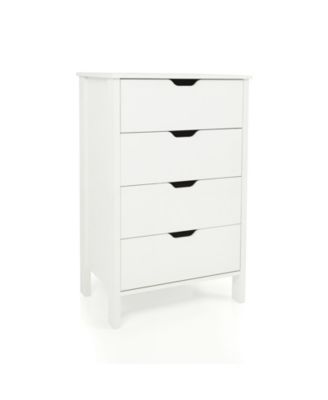 4-Drawer Dresser Nightstand w/Handles Anti-Tipping KitsandDeep Drawers for Bedroom