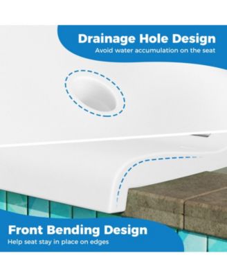 Foldable Pool Lounge Chair with Drainage Holes and Carry Handle