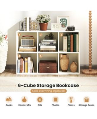 6-Cube Freestanding Bookcase with Anti-Tipping Kits