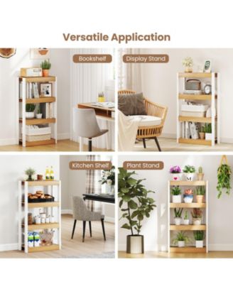4-Tier Wooden Bookcase with Dual Anti-Tipping Kits
