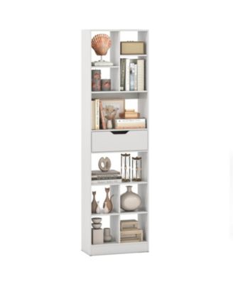 71-Inch Tall 10-Cube Bookcase with Drawer