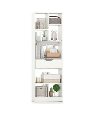 61-Inch Tall 8-Cube Bookcase with Drawer