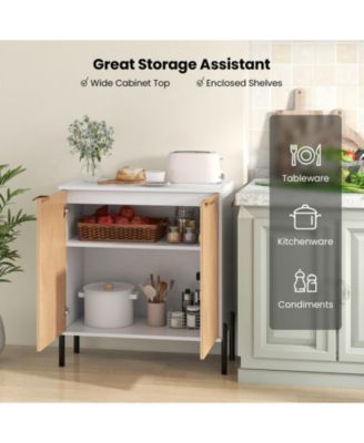 2-Door Buffet Cabinet Sideboard with Shelf and Metal Legs