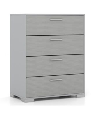 4-Drawer Storage Cabinet with Metal Legs and Anti-Toppling Devices