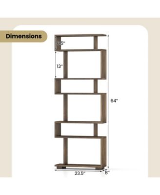 6-Tier Slim Bookcase with Anti-Tipping Kit