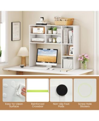 Desktop Bookshelf with 7 Cubbies and 3 Adjustable Shelves