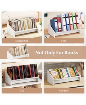 Tilting V-Shaped Desktop Bookshelf Organizer