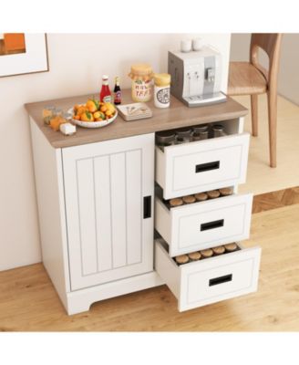 Farmhouse Sideboard Buffet Cabinet with Sliding Doors