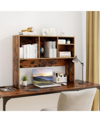 Desktop Bookcase with 4 Cubbies and Open Back Compartment