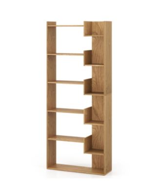 6-Tier Wooden Bookcase with Open Display Shelves