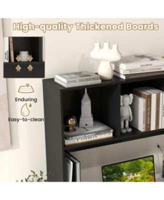 Desktop Bookcase with 4 Cubbies and Open Back Compartment