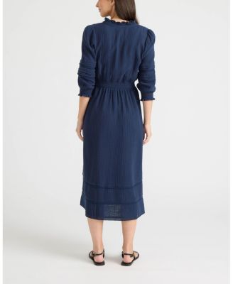 Women's Button Front Double Gauze Dress