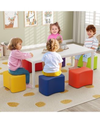Six Piece Modular Kids Stool Set with Butterfly Design