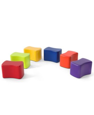 Six Piece Modular Kids Stool Set with Butterfly Design