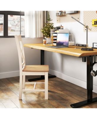 Wooden Dining Chairs Set of Two with High Back Design