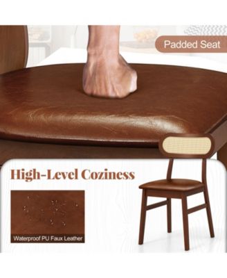 Set of 2 Mid Century Wooden Dining Chairs for Indoor Use