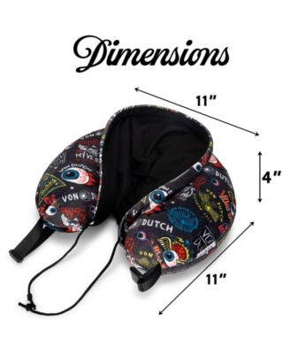 Jax Hooded Memory Foam 11" Travel Neck Pillow