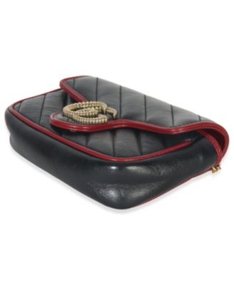 Black Matelasse Calfskin Torchon Super Mini Marmont Bag