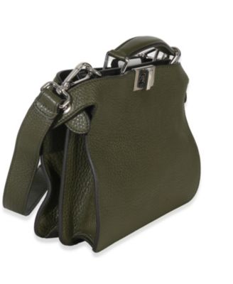 Olive Calfskin Leather Mini Peekaboo ISeeU Bag