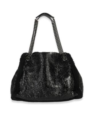 Black Patent Shearling Medium Soho Hobo