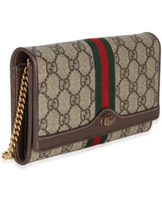 Beige GG Supreme Canvas Ophidia Wallet On Chain