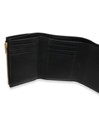 Black Cassette Intrecciato Small Trifold Wallet