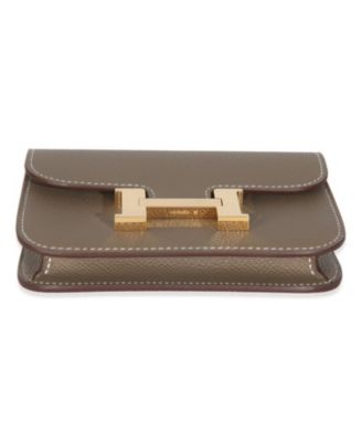 Pre-Owned HERMES Etoupe Epsom Constance Slim Wallet GHW